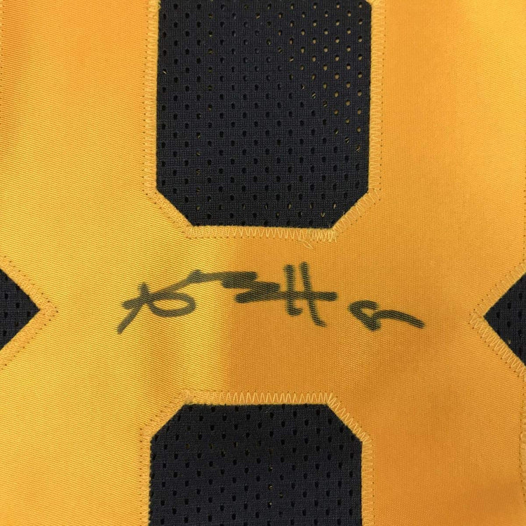 Framed Autographed/Signed Antonio Brown 33x42 Pittsburgh Steelers Color Rush Black Football Jersey Beckett BAS COA