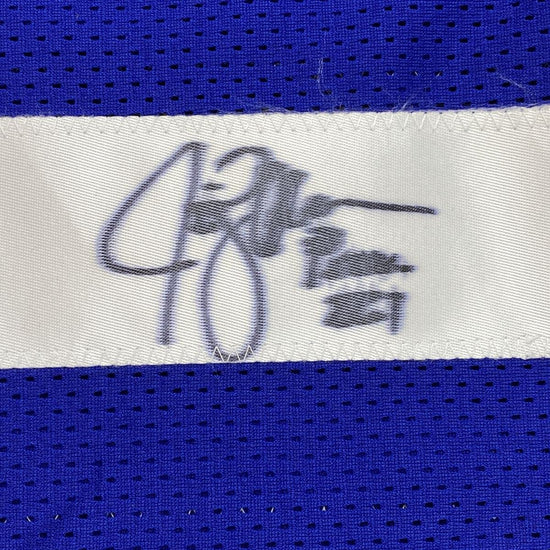 Autographed/Signed Jim Zorn Seattle Blue Football Jersey JSA COA