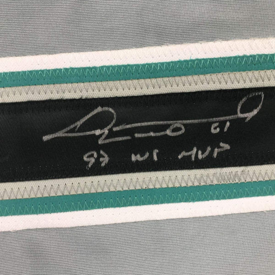 Autographed/Signed Livan Hernandez 97 WS MVP Florida Grey Baseball Jersey PSA/DNA COA