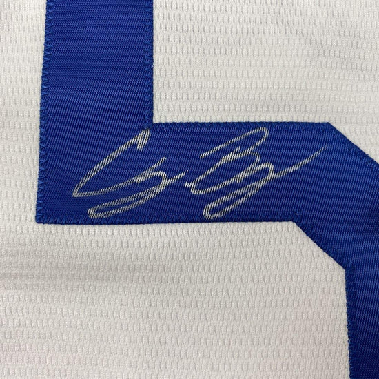 Autographed/Signed Cody Bellinger Los Angeles LA White Baseball Jersey Beckett BAS COA