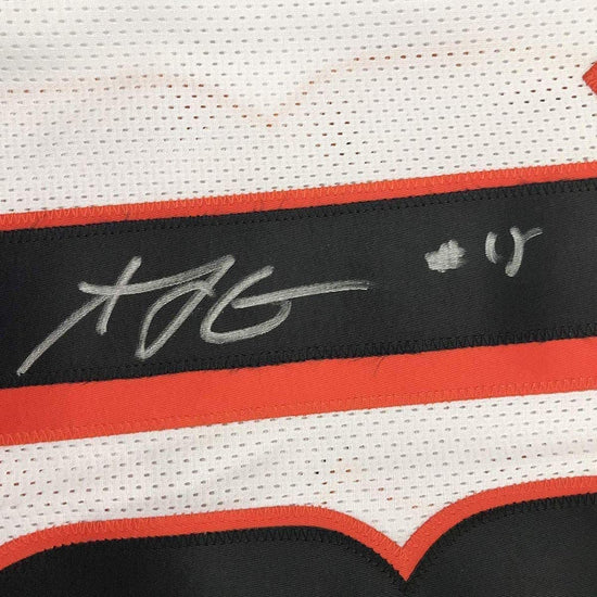 Framed Autographed/Signed AJ A.J. Green 33x42 Cincinnati White Football Jersey Beckett BAS COA