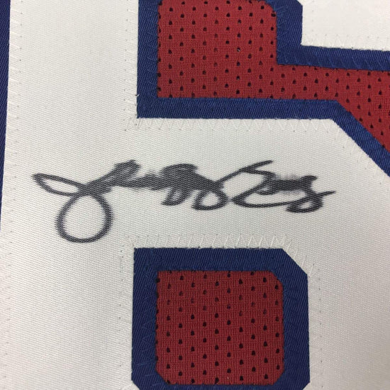 Framed Autographed/Signed Julius Erving Dr. J 33x42 Philadelphia Red Basketball Jersey Beckett BAS COA