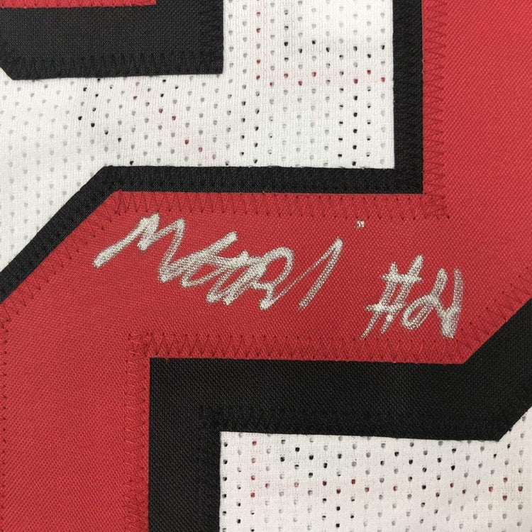 Framed Autographed/Signed Matt Breida 33x42 San Francisco White Football Jersey JSA COA