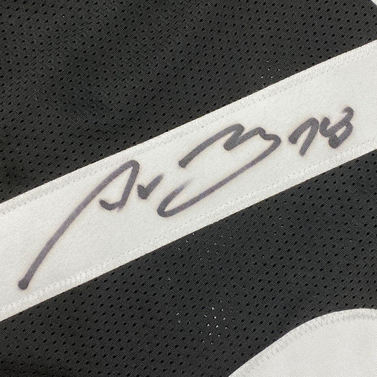 Framed Autographed/Signed Alejandro Villanueva 33x42 Pittsburgh Black Football Jersey JSA COA