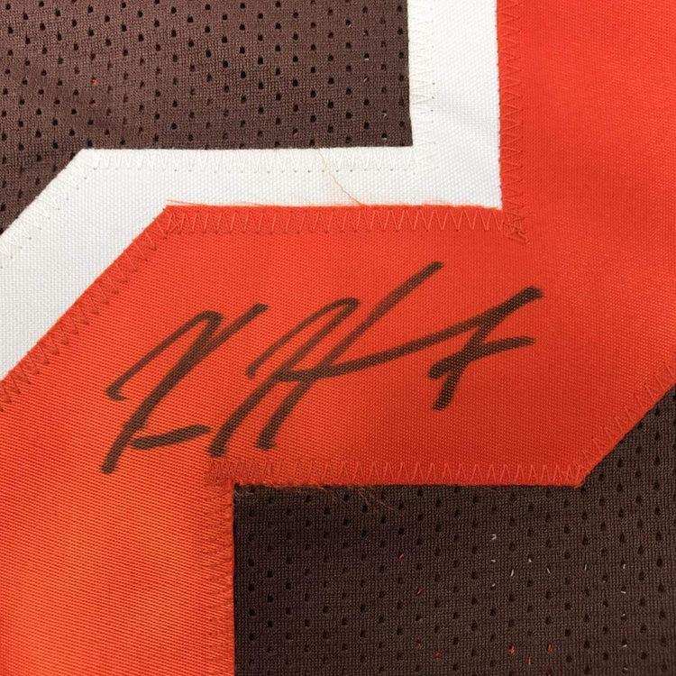 Framed Autographed/Signed Kareem Hunt 33x42 Cleveland Brown Football Jersey PSA/DNA COA