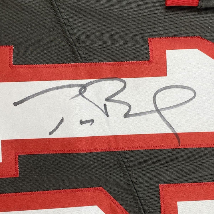 Framed Autographed/Signed Tom Brady 33x42 Tampa Bay Buccaneers Pewter Grey Authentic Nike Limited Football Jersey Fanatics COA