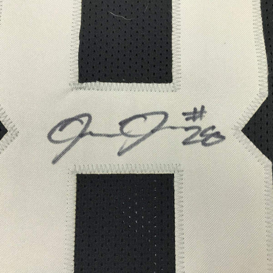 Framed Autographed/Signed Josh Jacobs Viva 33x42 Las Vegas Oakland Black Football Jersey Beckett BAS COA