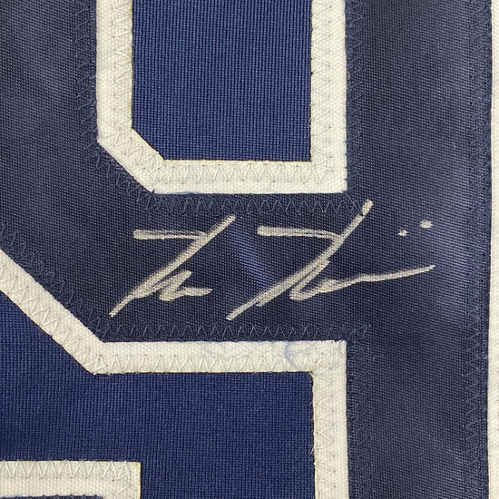 Autographed/Signed Kevin Kiermaier Tampa Bay Dark Blue Baseball Jersey PSA/DNA COA