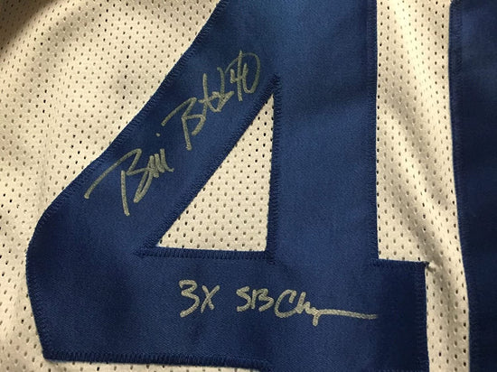 Autographed/Signed Bill Bates"3x SB Champ" Dallas Cowboys White Football Jersey JSA COA