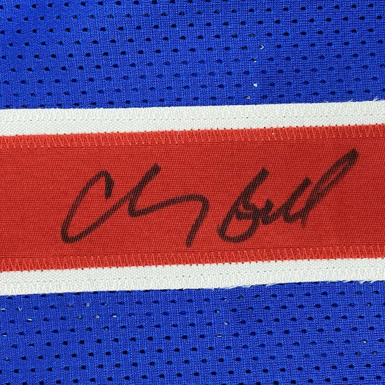 Autographed/Signed Chauncey Billups Detroit Blue Stat Basketball Jersey JSA COA