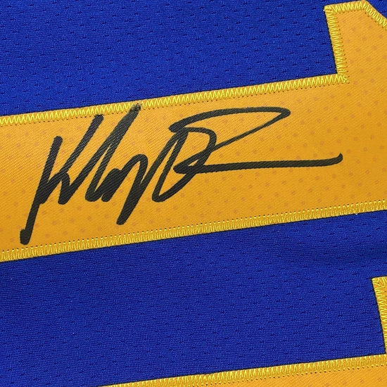 Framed Autographed/Signed Klay Thompson 33x42 Golden State Blue Basketball Jersey PSA/DNA COA