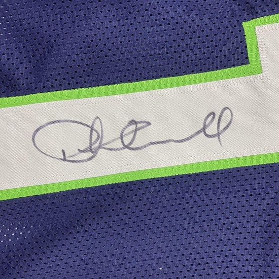 Autographed/Signed Coach Pete Carroll Seattle Blue Football Jersey Beckett BAS COA