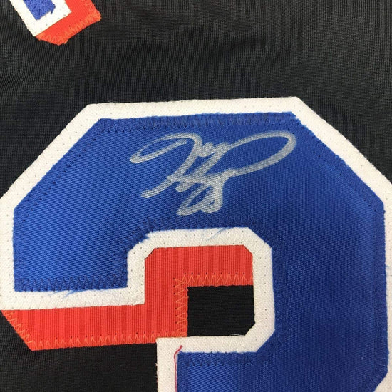 Framed Autographed/Signed Mike Piazza 33x42 New York NY Black Baseball Jersey Beckett BAS COA