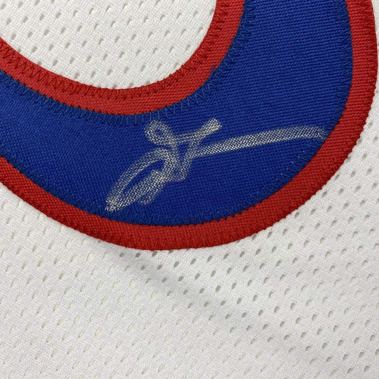 Autographed/Signed Allen Iverson Philadelphia White Retro Basketball Jersey JSA COA