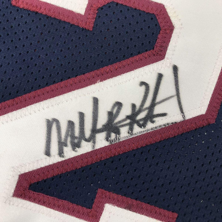 Autographed/Signed Micheal Ray Richardson New York Dark Blue Basketball Jersey PSA/DNA COA