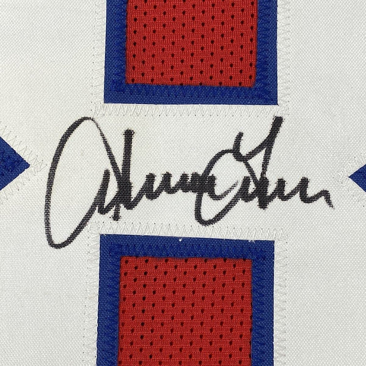 Framed Autographed/Signed Irving Fryar New 33x42 England Red Football Jersey JSA COA
