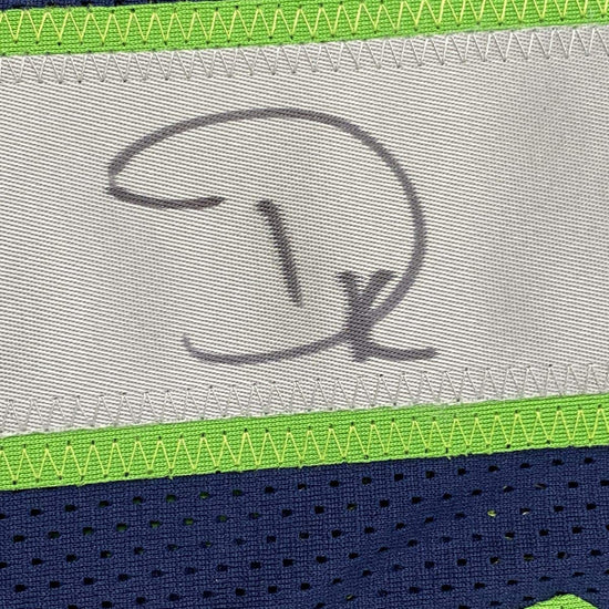 Autographed/Signed DK D.K. Metcalf Seattle Blue Football Jersey JSA COA #3