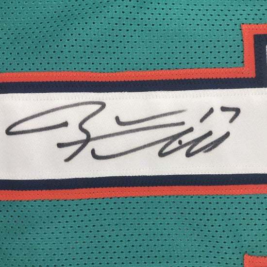 Framed Autographed/Signed Ryan Tannehill 33x42 Miami Teal Football Jersey Beckett BAS COA
