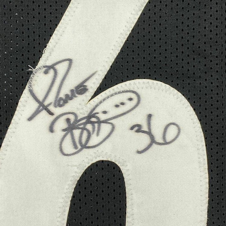 Framed Autographed/Signed Jerome Bettis 33x42 Pittsburgh Black Football Jersey JSA COA