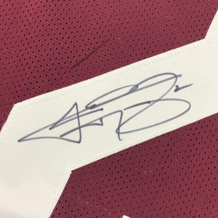 Autographed/Signed Johnny Manziel Texas A&M Maroon Stat College Football Jersey JSA COA