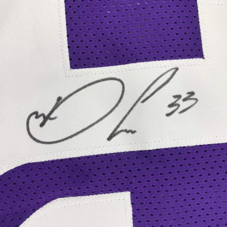 Framed Autographed/Signed Dalvin Cook 33x42 Minnesota Purple Football Jersey JSA COA