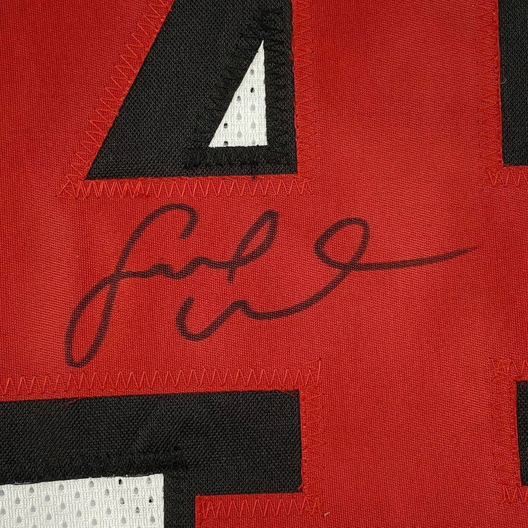 Framed Autographed/Signed Fred Warner 33x42 San Francisco White Alternate Football Jersey Beckett BAS COA