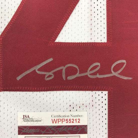Framed Autographed/Signed Sam Darnold 33x42 USC Southen Cal White College Football Jersey JSA COA