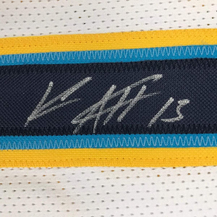 Framed Autographed/Signed Keenan Allen 33x42 Los Angeles LA Chargers White Football Jersey JSA COA