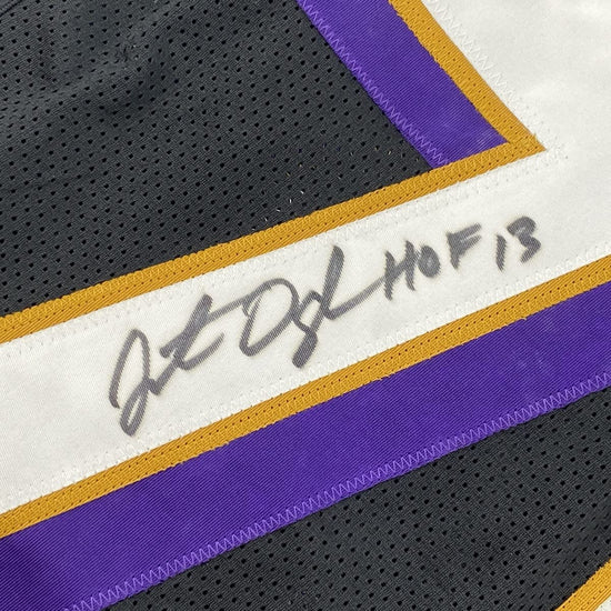 Autographed/Signed Jonathan Ogden HOF 13 Baltimore Black Football Jersey JSA COA