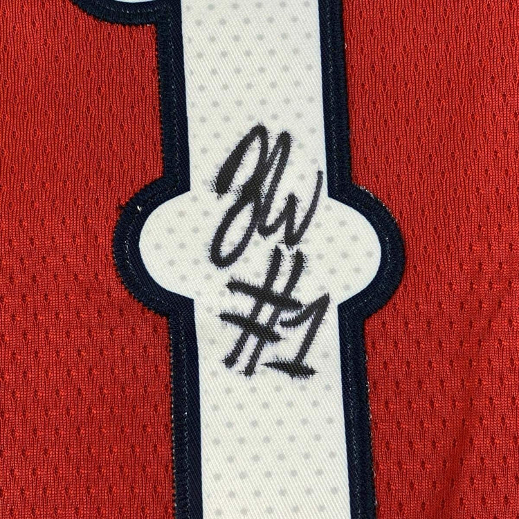Framed Autographed/Signed Zion Williamson 33x42 New Orleans Red Basketball Jersey PSA/DNA COA