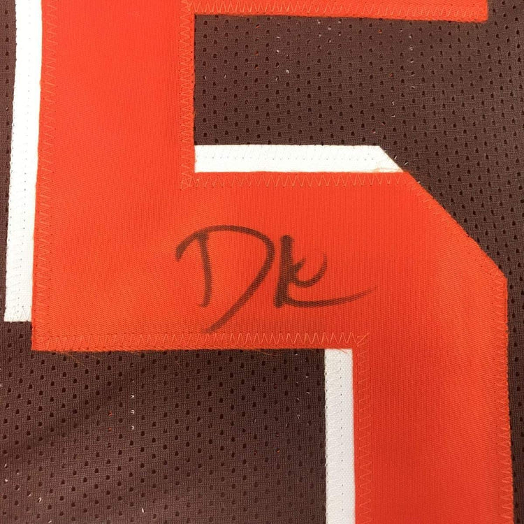 Framed Autographed/Signed David Njoku 33x42 Cleveland Football Brown Jersey PSA/DNA COA