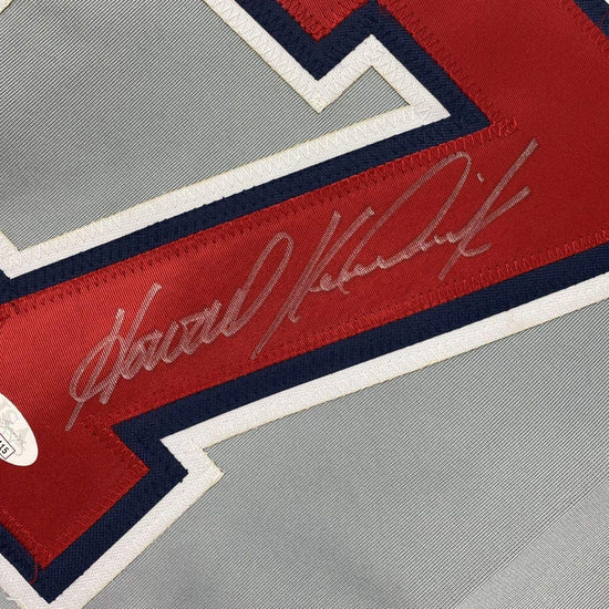 Autographed/Signed Howie Kendrick Washington Grey Baseball Jersey JSA COA