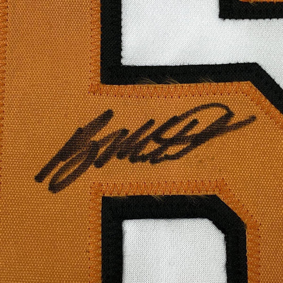 Framed Autographed/Signed Ryan Mountcastle 33x42 Baltimore White Baseball Jersey Beckett BAS COA