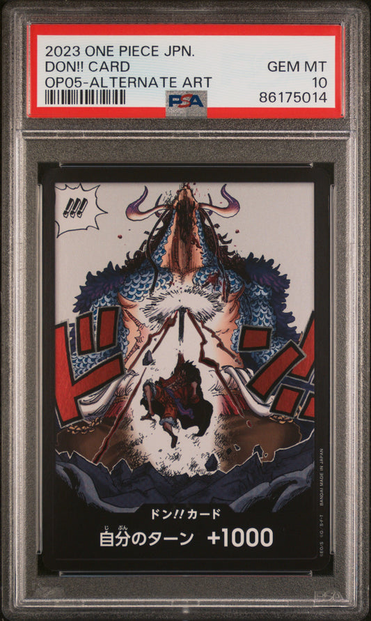 Graded 2023 One Piece JPN OP05 DON Card Awakening of the New Era Alternate Art Trading Card Game PSA 10 Gem Mint