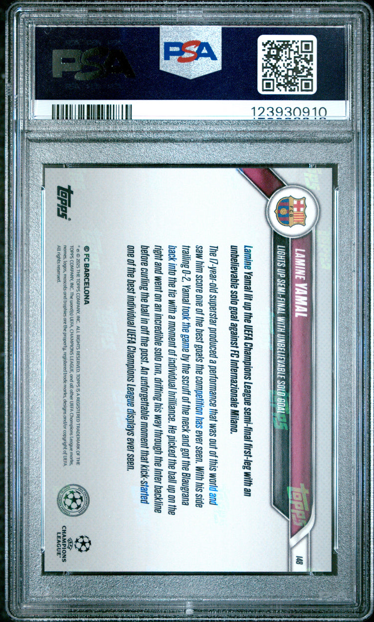 Graded 2024 Topps Now UCL Lamine Yamal #148 Rookie RC Soccer Card PSA 10 Gem Mint