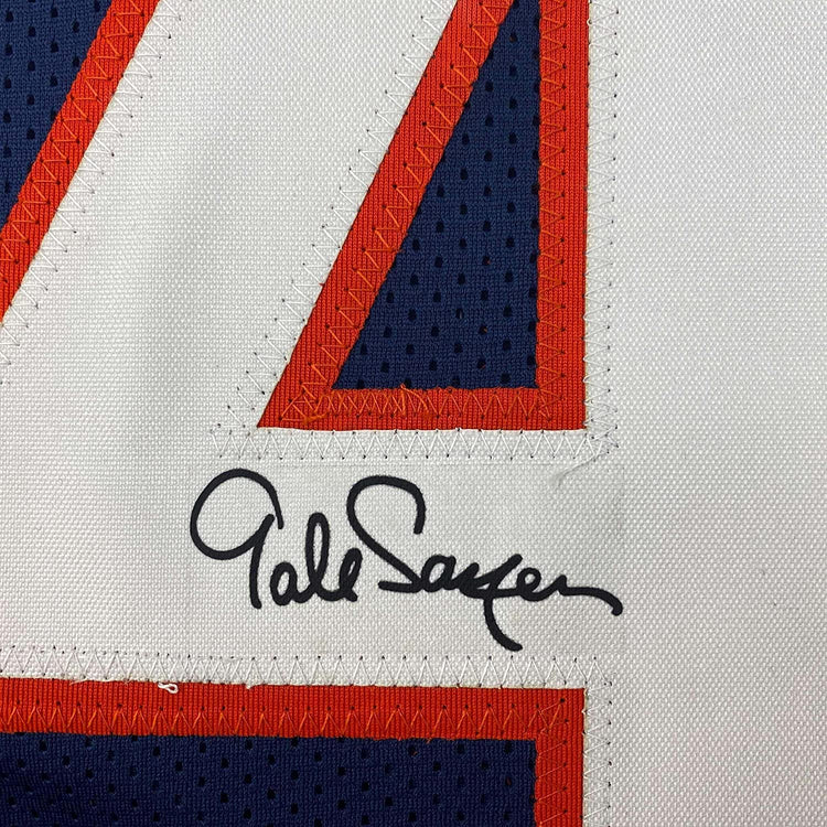 Framed Facsimile Autographed Gale Sayers 35x39 Chicago Blue Reprint Laser Auto Football Jersey