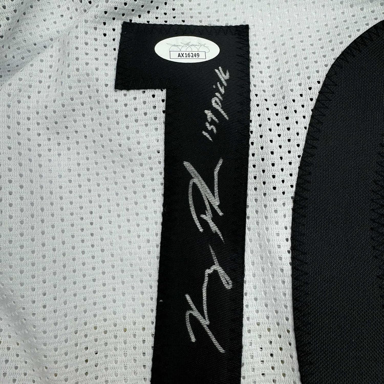 Framed Autographed/Signed Kelsey Plum 35x39 "1st Pick" Las Vegas White Basketball Jersey JSA COA