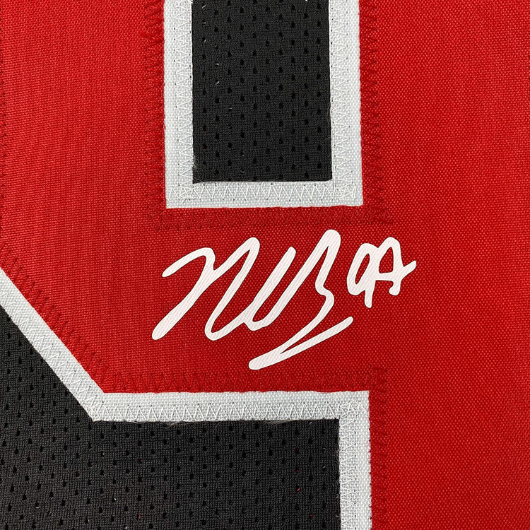 Framed Facsimile Autographed Nick Bosa 35x39 Ohio State Black Reprint Laser Auto College Football Jersey