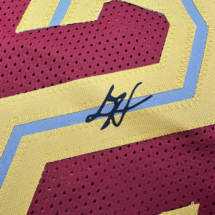 Framed Facsimile Autographed De’Andre Hunter 35x39 Cleveland Red Reprint Laser Auto Basketball Jersey