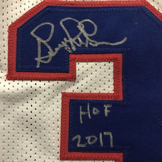 Autographed/Signed George McGinnis"HOF 17" Philadelphia White Basketball Jersey JSA COA