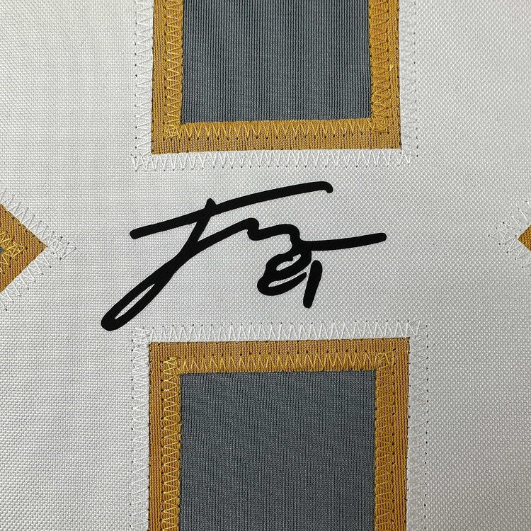 Framed Facsimile Autographed Jonathan Marchessault 35x39 Vegas Grey Reprint Laser Auto Hockey Jersey