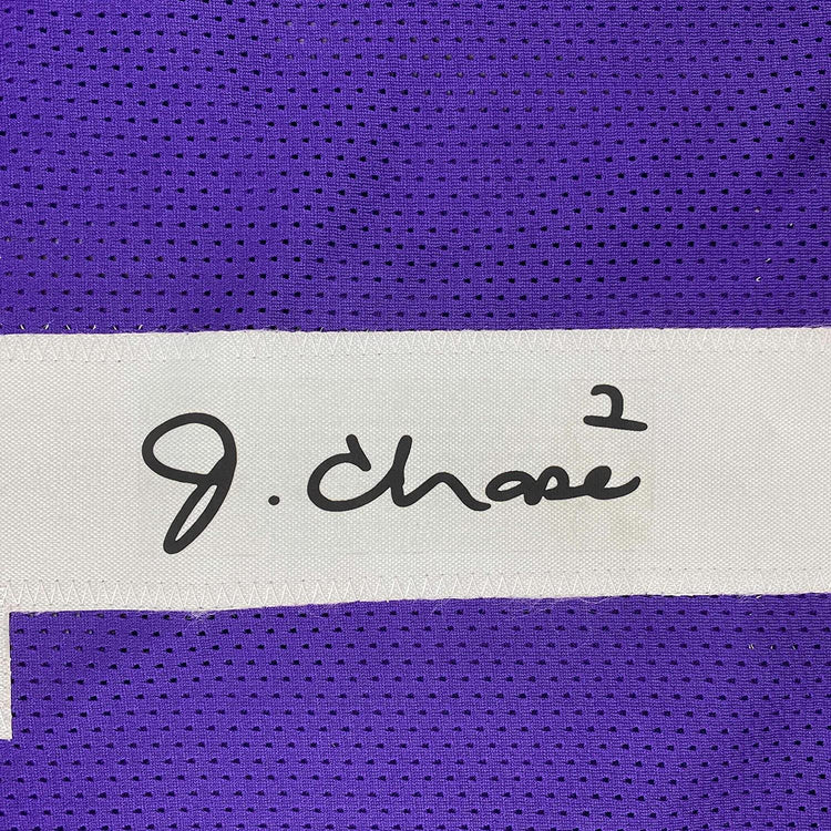 Framed Facsimile Autographed Ja'Marr 35x39 Chase LSU Purple Reprint Laser Auto College Football Jersey