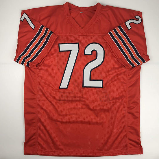 Autographed/Signed William Perry"Fridge" The Refrigerator Chicago Orange Football Jersey JSA COA