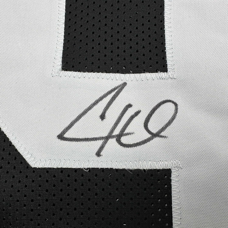 Framed Autographed/Signed Cameron Cam Heyward 35x39 Pittsburgh Retro Black Football Jersey Beckett BAS COA