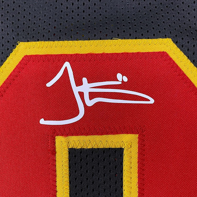 Framed Facsimile Autographed Tyreek Hill 35x39 Kansas City Black Reprint Laser Auto Football Jersey Size Men's XL