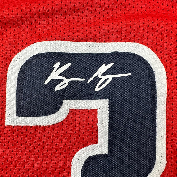 Framed Facsimile Autographed Kyle Kuzma 35x39 Washington Red Reprint Laser Auto Basketball Jersey
