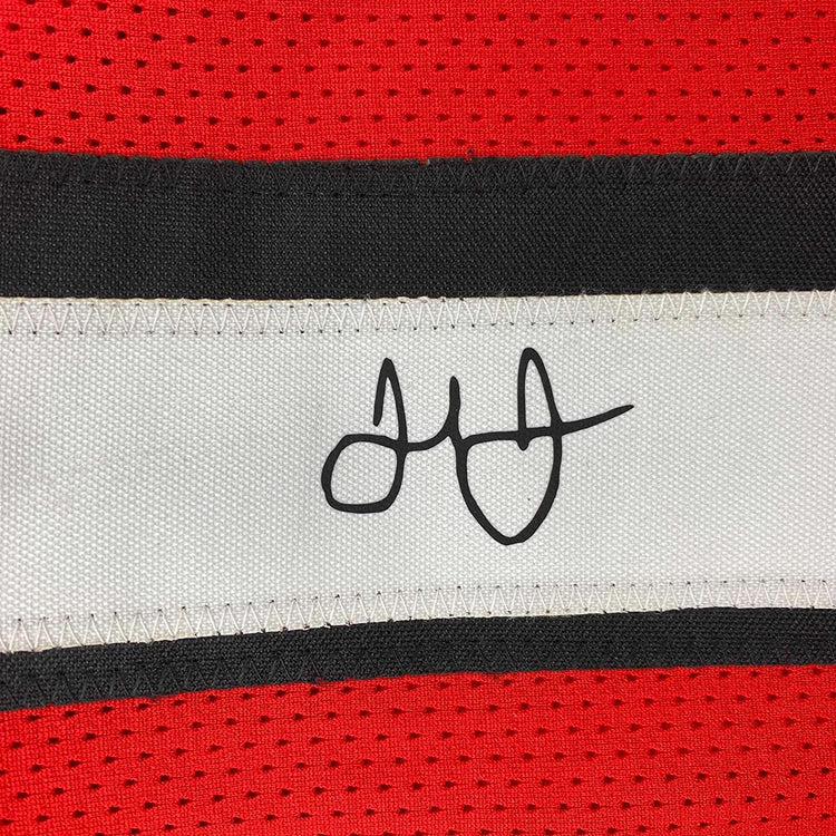 Framed Facsimile Autographed Julio Jones 35x39 Atlanta Red Reprint Laser Auto Football Jersey