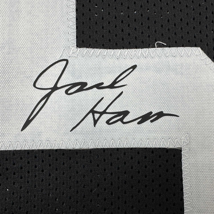 Framed Facsimile Autographed Jack Ham 35x39 Pittsburgh Black Reprint Laser Auto Football Jersey
