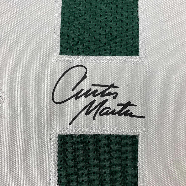 Framed Facsimile Autographed Curtis Martin 35x39 New York Green Reprint Laser Auto Football Jersey