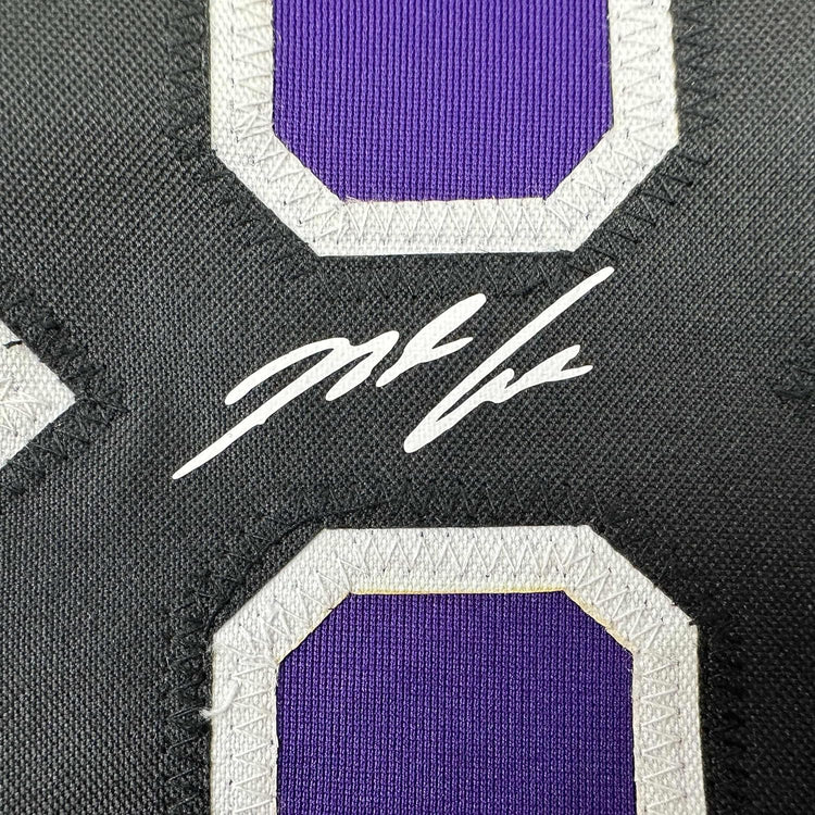 Framed Facsimile Autographed Nolan Arenado 35x39 Colorado Purple Reprint Laser Auto Baseball Jersey